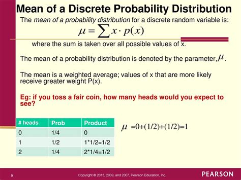 if the mean of a discrete probability distribution is 3 what does it represent