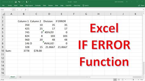 iferror syntax in excel
