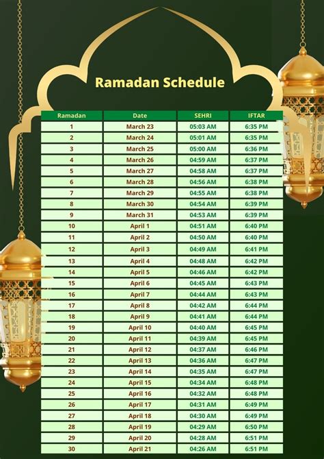 iftar calendar 2023