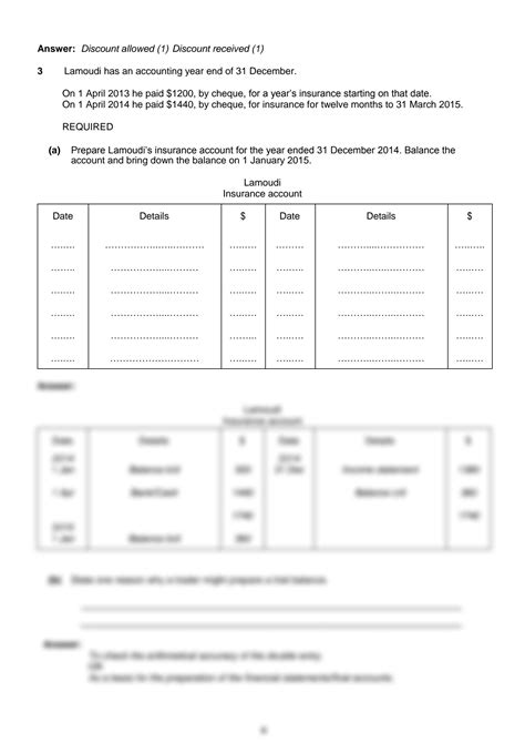 Igcse Accounting Journal Entry Questions