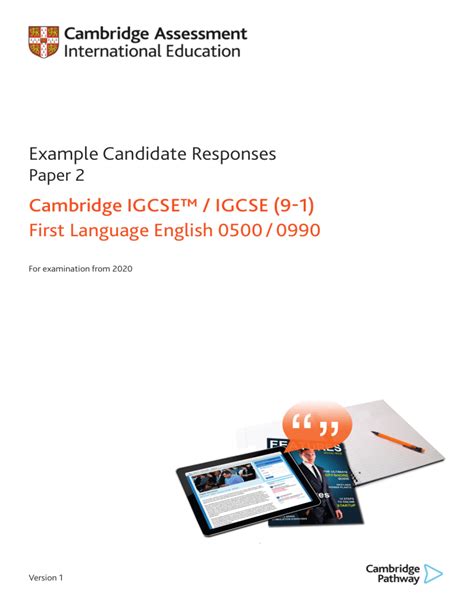 igcse english first language sample answers