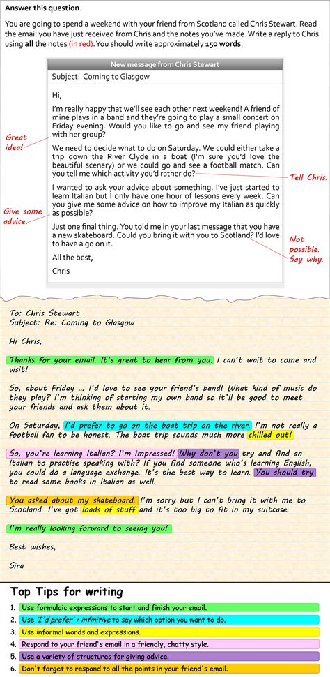 igcse informal email writing samples pdf