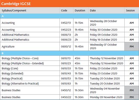 Igcse May/June 2025 Timetable