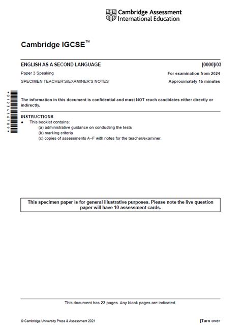 igcse speaking topics 2024 pdf