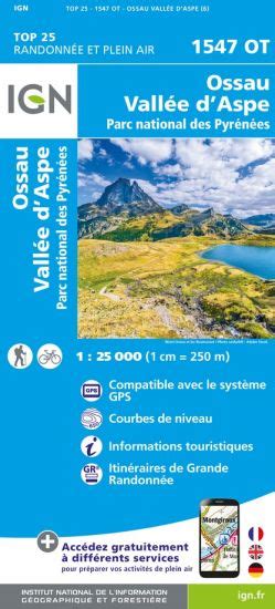 Frankreich, Wanderkarten, IGN, 125.000, 1547 OT Ossau, Vallée d'Aspe