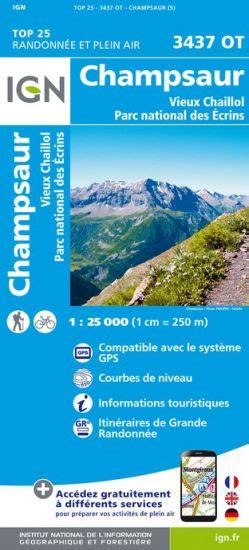 CHAMPSAUR Carte IGN TOP 25 3437OT