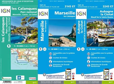 Carte ign Marseille Les Calanques 1 € la livraison