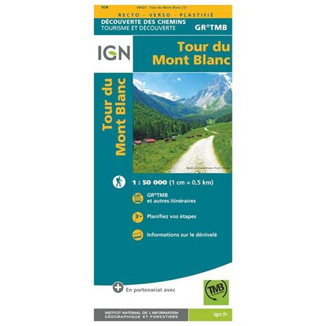 carte ign tour du mont blanc Fédération Française de la Randonnée