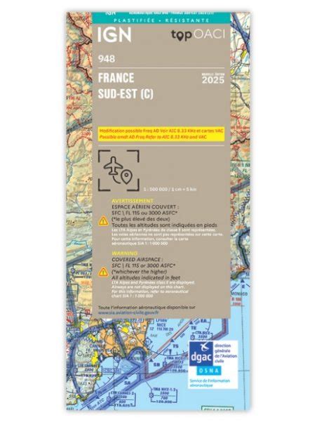 CARTES IGN OACI 500 000E LA BOUTIQUE DU PILOTE