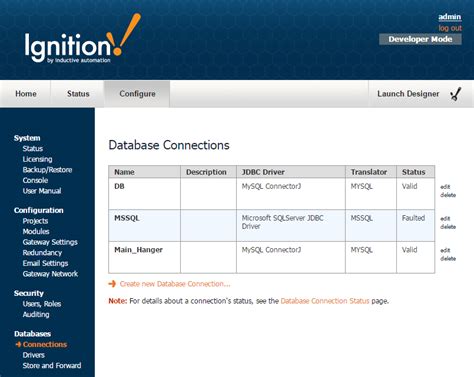 Ignition Database Connection