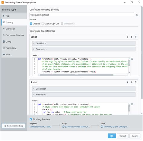 Ignition Dataset Update Row