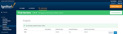 Ignition Set Default Database