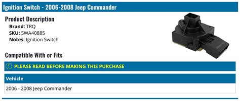 Ignition Switch Replacement 2008 Jeep Commander