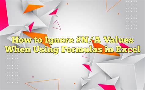 ignore null values in excel formula