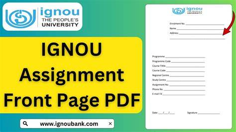 IGNOU Assignment Front Page & Cover Page Download in PDF