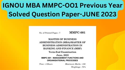 ignou mba previous question papers and answers