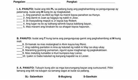 Lagumang Pagsusulit Sa Filipino 7 Ikaapat Na Markahan Panaunang