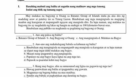 Ikalawang Markahang Pagsusulit Filipino 8 - saikalawang