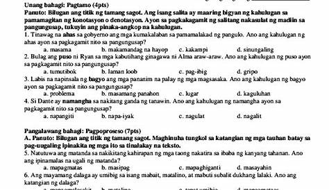 Ikalawang Markahang Pagsusulit Sa Filipino 10 Pdf | CLOOBX HOT GIRL