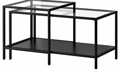 Vittsjo Nest Of Tables Set Of 2 Black Brown Glass 90 X 50 Cm Ikea