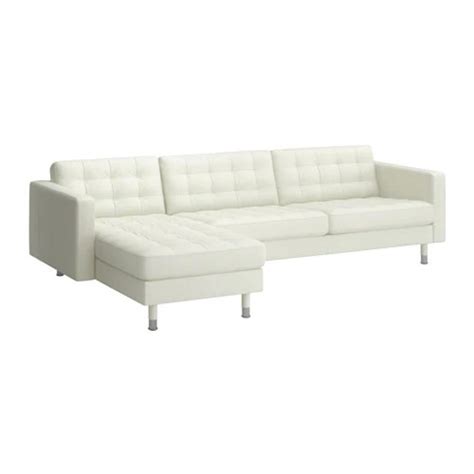 Popular Ikea Landskrona White Leather Sofa For Living Room