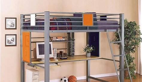 Svarta Loft Bed Frame With Desk Top Ikea