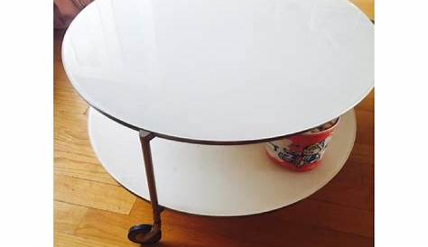 Ikea Round White Glass Coffee Table Vittsjo