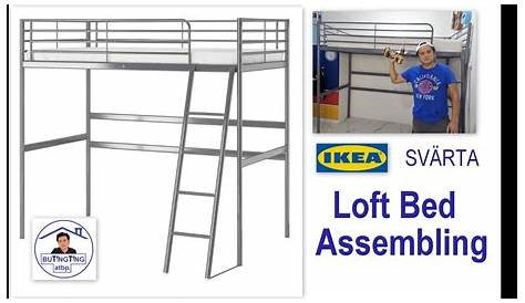 Svarta Loft Bed Frame Silver Colour 90 X 200 Cm Ikea