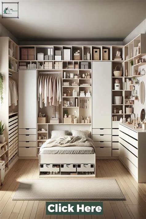 Vertical storage for an uncluttered small bedroom IKEA