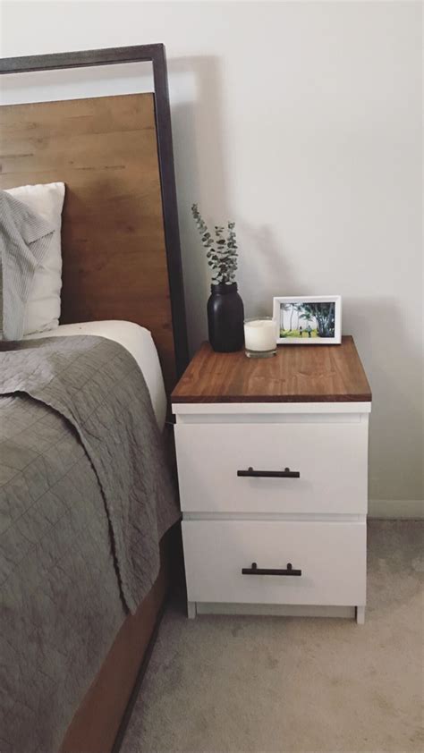 ikea full bed and nightstand set
