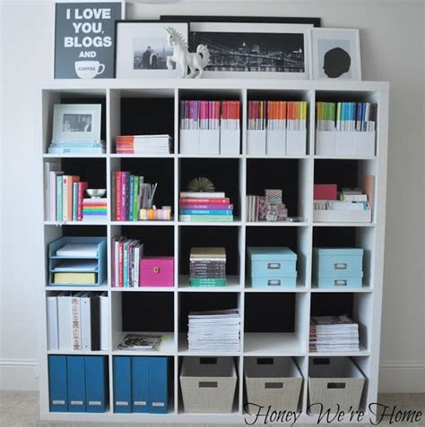 Ikea Kallax Shelf Lined With Paper And Lighted