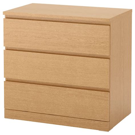 ikea malm 3 drawer chest of drawers