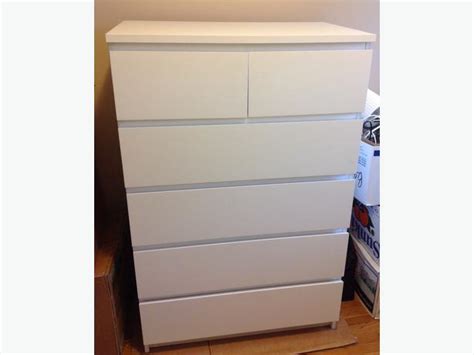 ikea malm 5 drawer dresser white