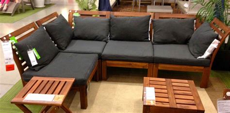 Outdoor Wicker LSectional with plush deep seating cushions. Dark Brown