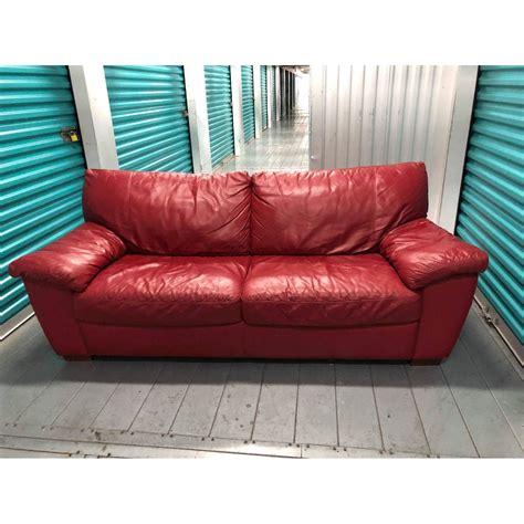 Ikea Red Leather Sofa