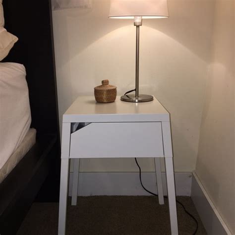 ikea white metal nightstand