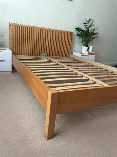 ikea wooden double bed frame