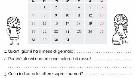 Il Calendario: Schede Didattiche per la Scuola Primaria | Lingua