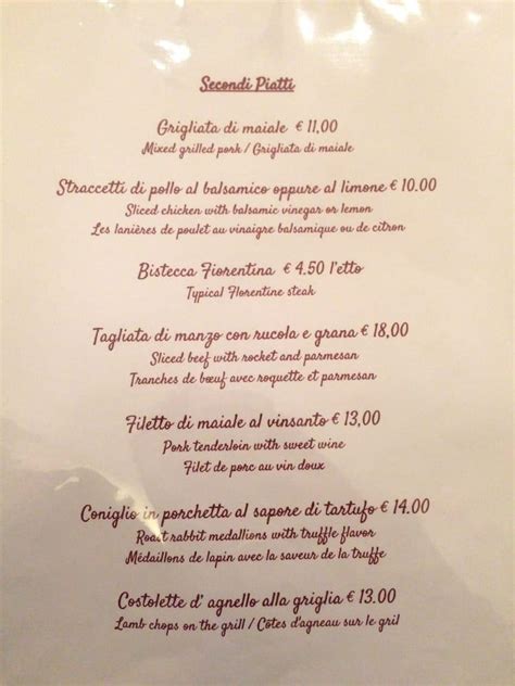 il castello restaurant menu
