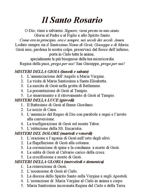 il santo rosario in italiano pdf