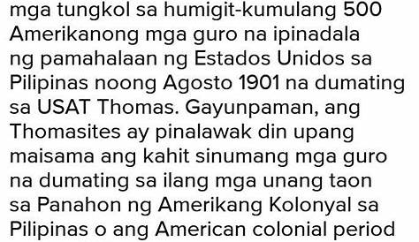 bakit tinawag na thomasites ang mga gurong amerikano? - Brainly.ph