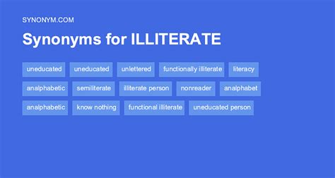 illiterate synonyms list