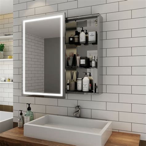 illuminated mirror bathroom cabinets for wall