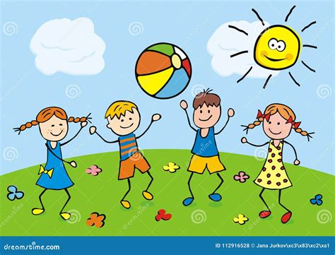 illustration enfant qui jouent