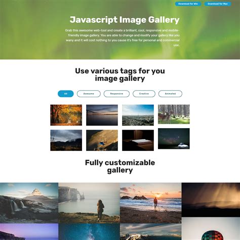 image gallery html example