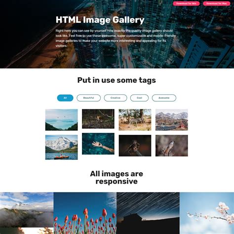 image gallery template html css