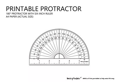 Image Of A Protractor To Print