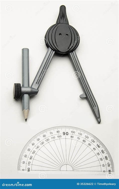 Image Of Protractor And Compass
