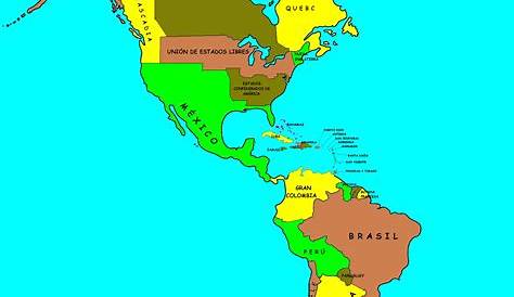 Ciencias Geográficas: mapa del continente americano