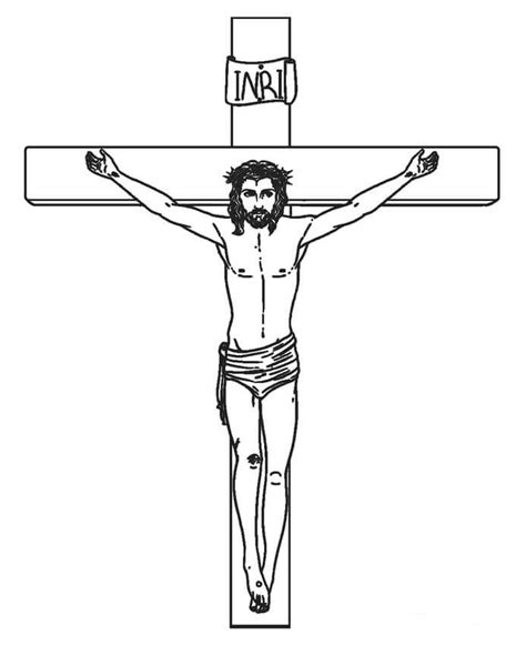 imagen de cristo en la cruz para colorear